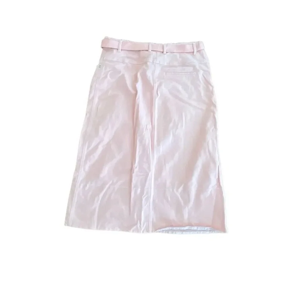 Elizabeth and James pink denim button up skirt size 4
